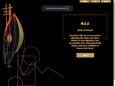 Music landing page
